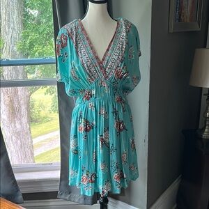 Maurices Teal Floral Summer Midi Dress